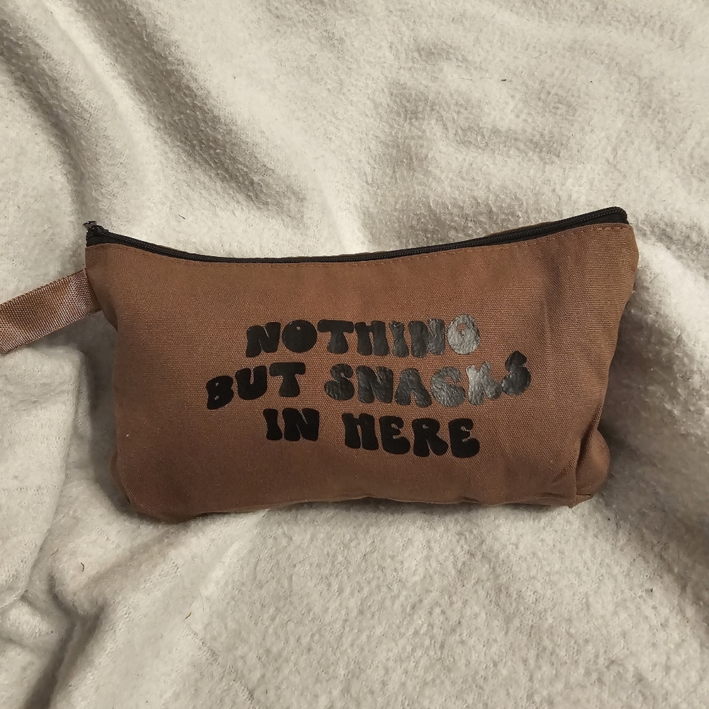 Handmade Beautiful Beacons Nothing But Snacks Brown Pouch
